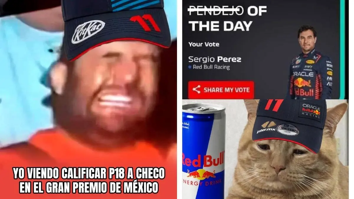  Checo Pérez vuelve a ser víctima de memes en el Gran Premio de México 