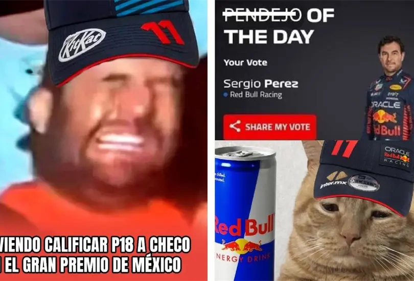 Checo P&eacute;rez vuelve a ser v&iacute;ctima de memes en el Gran Premio de M&eacute;xico