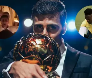 Rodri se burla de Vinicius en sus festejos por el Balón de Oro (VIDEO)