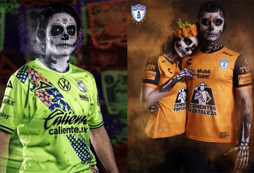 En la Liga MX el D&iacute;a de Muertos nunca pasa desapercibido, los equipos visten desde detalles en la tipograf&iacute;a de los n&uacute;meros, hasta el lanzamiento de uniformes alternativos alusivos a las calaveritas, el papel picado y la flor de cempas&uacute;chil.