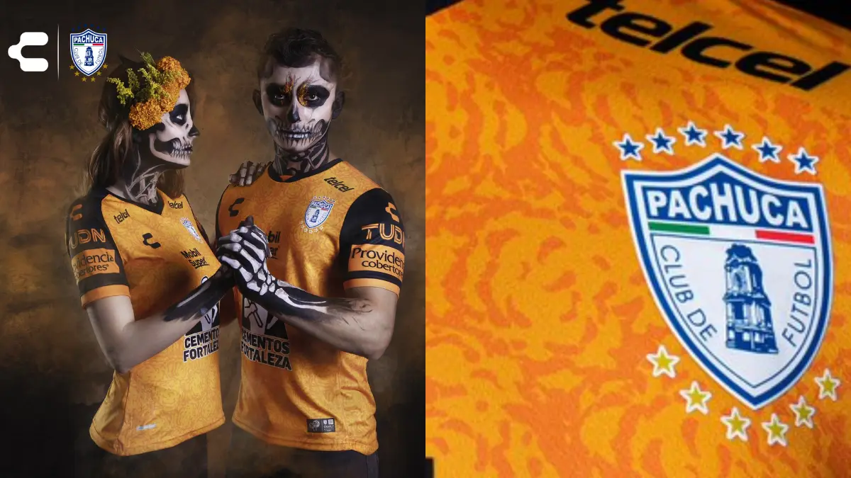 Pachuca. Los ´Tuzos´ se unieron en el Apertura 2020 a esta selecta lista de jerseys conmemorativos del Día de Muertos, su uniforme fue inspirado en el cempasúchil, adoptando su color y la textura de la tradicional flor que acompaña a los altares mexicanos. 