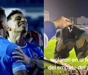 Aficionado de Cruz Azul avienta sus tenis tras empate vs Tigres