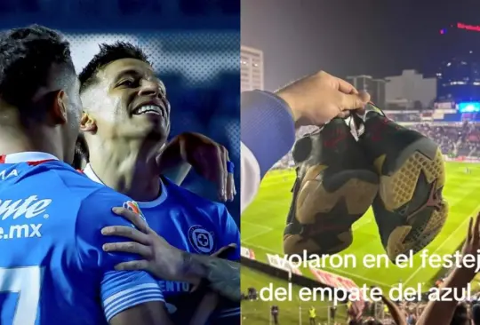 Un aficionado de Cruz Azul perdió sus tenis durante los festejos del gol vs Tigres.