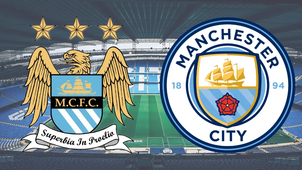 Uno de los equipos ingleses que cambiaron por completo su escudo fue el Manchester City, deshaciéndose del águila para optar por otro diseño más convencional.