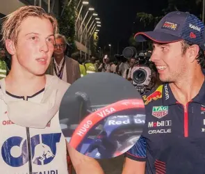 Liam Lawson recibe regaño por pintarle el dedo a Checo Pérez