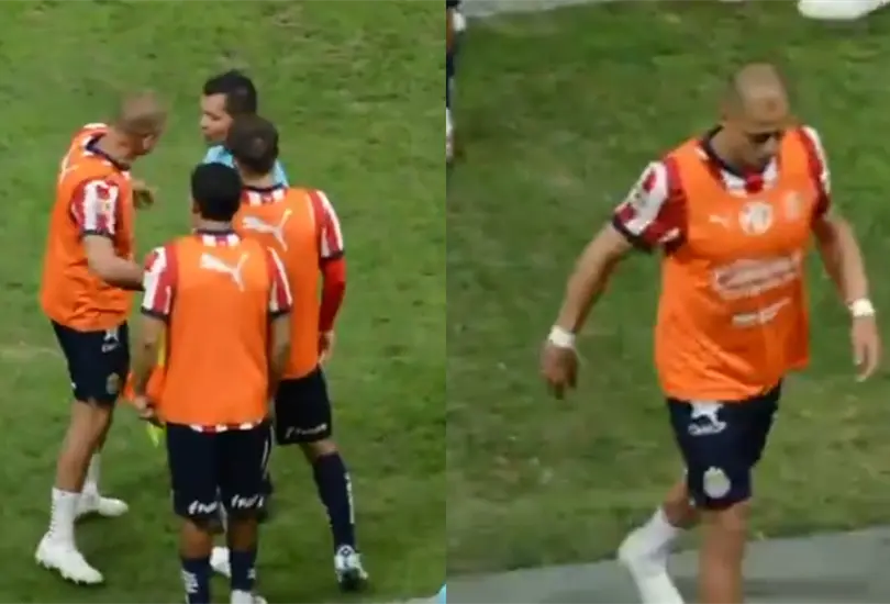 Chicharito Hern&aacute;ndez fue expulsado tras el penal de Atlas vs Chivas.