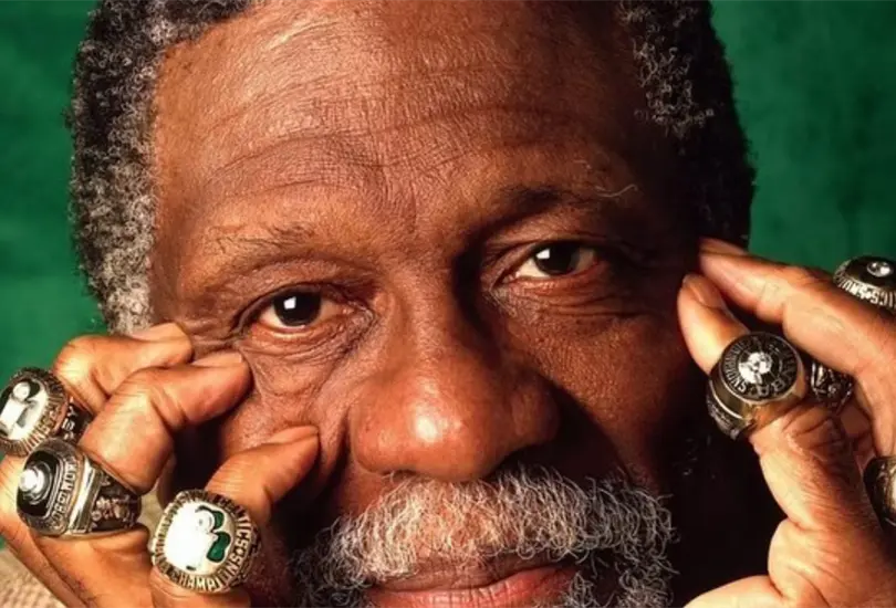 Bill Russell es el jugador con m&aacute;s campeonatos de la NBA, con un total de 11 anillos