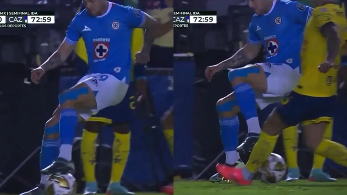 El debate de muchos aficionados surge a partir de que el argentino intenta mantenerse en pie y a su paso se lleva al mexicano.