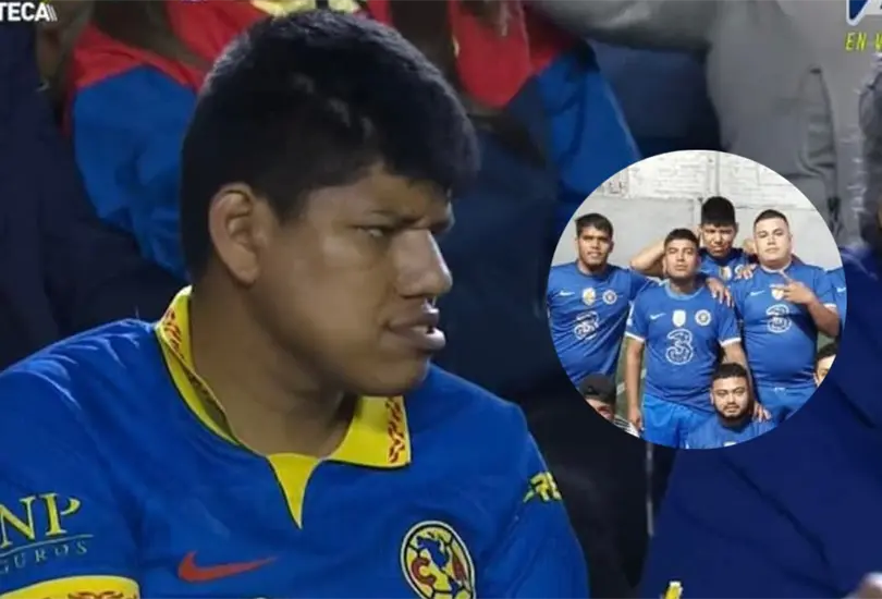 El aficionado de Am&eacute;rica se volvi&oacute; viral por aparecer en la transmisi&oacute;n del partido de ida