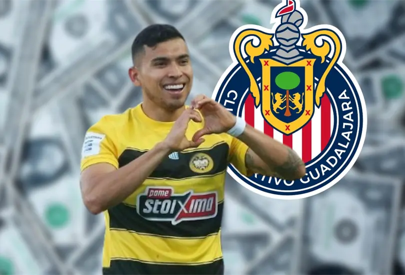 Orbel&iacute;n Pineda festejando con el AEK Atenas