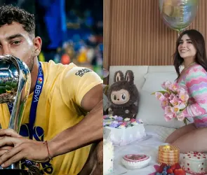 Alana Flores y Sebastián Cáceres son captados en los festejos del América
