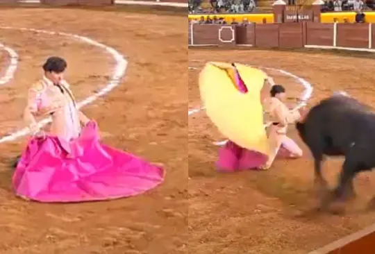 Un torero sufrió una cornada seria en la parte de la mandíbula.