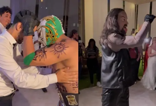 Esta boda se convirtió en un espectáculo de Lucha Libre.