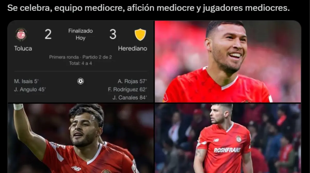 Los memes y burlas que dejó la bochornosa eliminación del Toluca a manos del Herediano