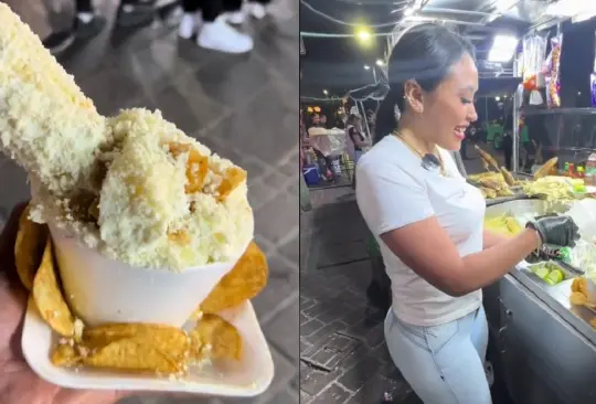 Nayeli tiene su puesto de elotes junto con su familia.