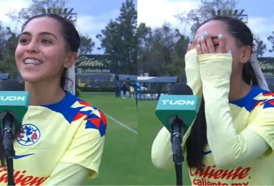 Alondra no pudo contener las lágrimas tras marcar su primer gol con el equipo mayor de las Águilas. Alondra no pudo contener las lágrimas tras marcar su primer gol con el equipo mayor de las Águilas.