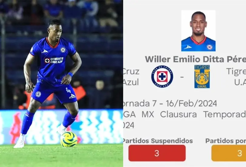 Willer Ditta recibi&oacute; una sanci&oacute;n in&eacute;dita tras ser expulsado contra Tigres.