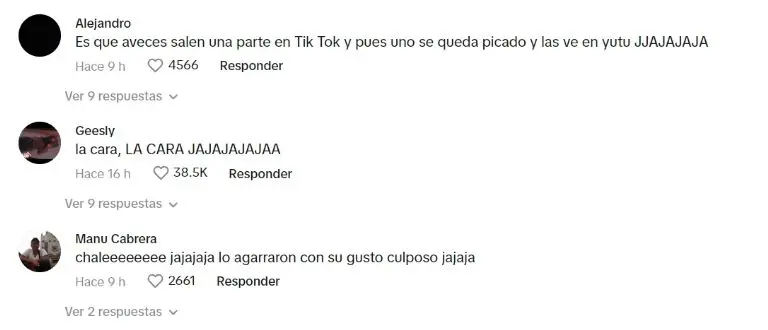 Muchas personas comentaron sobre la telenovela con la que las cacharon a ellas. Captura de pantalla