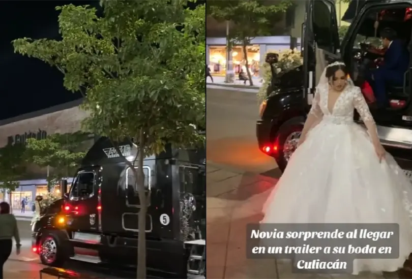 La novia llegó en un medio de transporte muy particular. La novia llegó en un medio de transporte muy particular.
