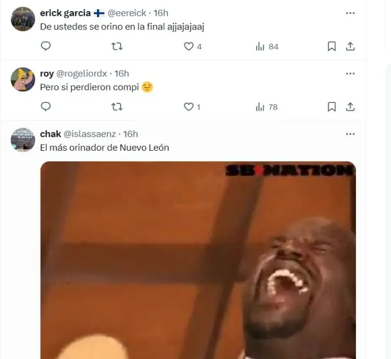 Desde luego, la afición rayada también se burló de los errores del jugador en la final del torneo pasado. Captura de pantalla