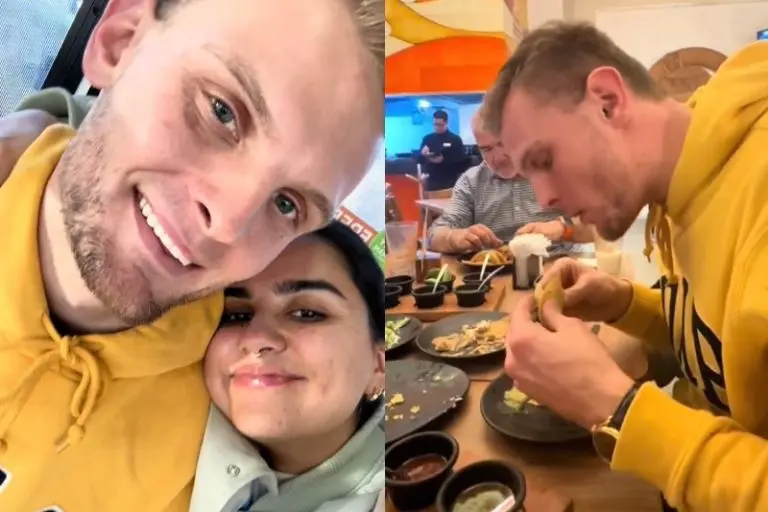 Una mexicana mostró el cambio de comportamiento de su novio estadounidense en México - Captura