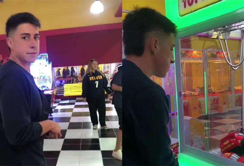 Este chico estaba buscando el premio grande en esta m&aacute;quina.