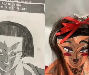 Alumnos ganan puntos por dibujar pelo de Gokú y las obras se viralizan en TikTok (VIDEO