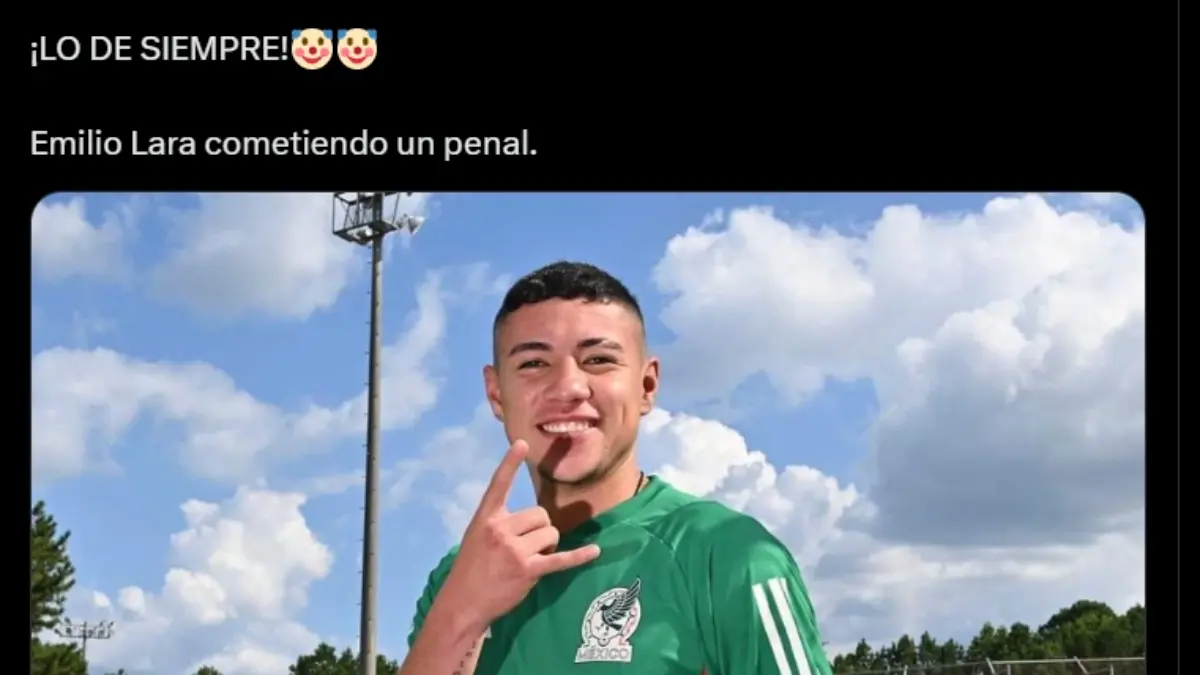 Emilio Lara es víctima de burlas y memes por su poca técnica en el México vs Argentina Sub-23