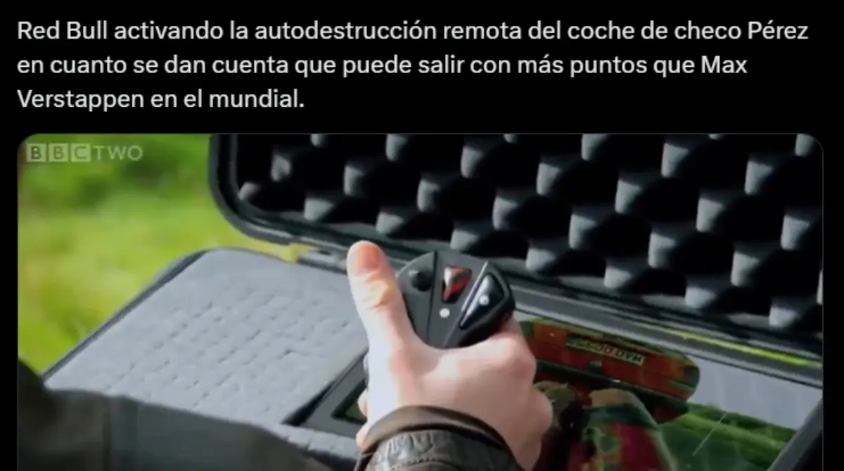 'Checo' Pérez es víctima de los memes tras no aprovechar el abandono de Verstappen