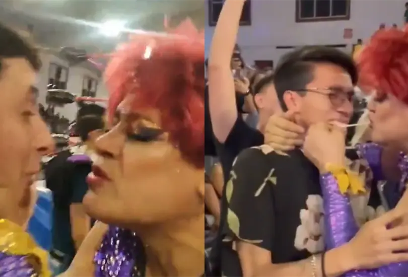 Pimpinela regal&oacute; un momento peculiar al besar y compartir su chicle con dos aficionados.