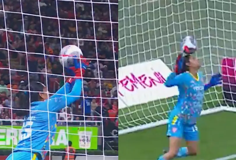 La portera de Necaxa Femenil cometi&oacute; un error inexplicable.