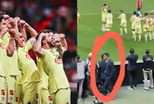 El reportero fue el blanco de las burlas por presenciar en primera fila la celebración del América.