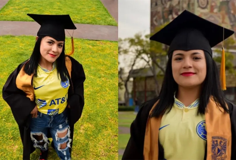 La chica luci&oacute; sus colores con orgullo.