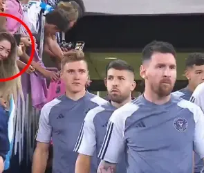 ¿Infiel? Messi y su peculiar gesto al ver a Katty Martínez (VIDEO)