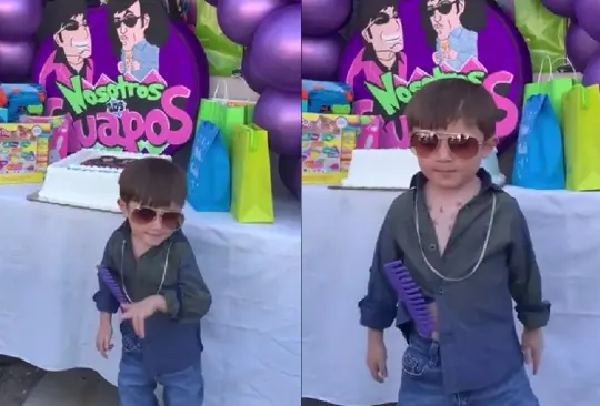 El pequeño no podía contener su emoción por la fiesta que le prepararon.