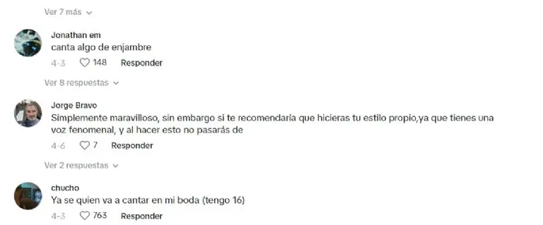 Inclusive le dieron recomendaciones para que busque su propio estilo por la calidad que carga. Captura de pantalla