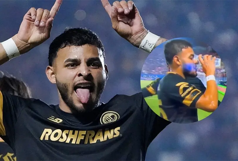 Alexis Vega tom&oacute; cerveza en pleno juego del Am&eacute;rica.