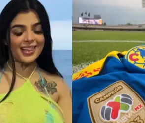 Aficionado del América da "beso prohibido" a Karely Ruiz en partido vs Pumas