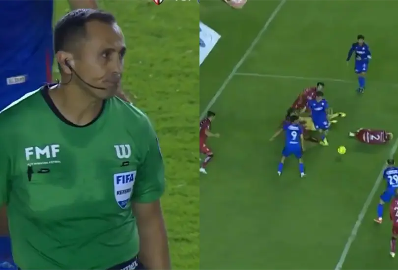 El silbante fue el blanco de las cr&iacute;ticas por un posible penal que no marc&oacute; a favor de la M&aacute;quina Celeste.