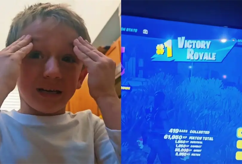 El ni&ntilde;o no pudo resistir la emoci&oacute;n despu&eacute;s de haber alcanzado este logro.