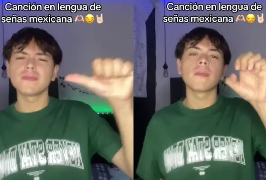 Este chico mostró cómo se verían algunas palabras desde la lengua de señas.