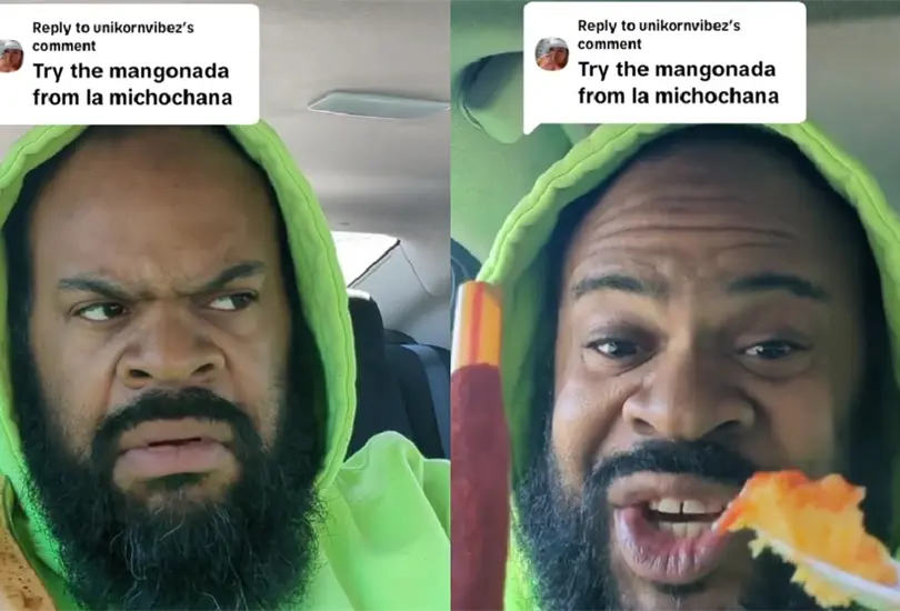 La reacci&oacute;n del americano ante la combinaci&oacute;n de mango con chile es imperdible.