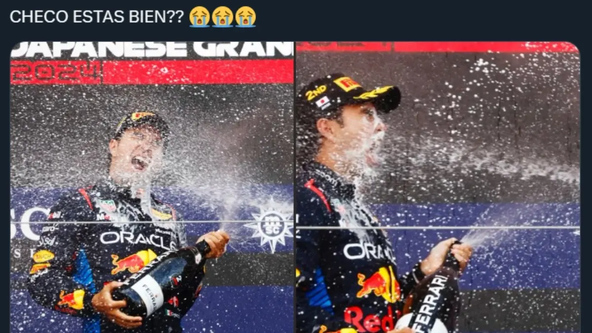 Estornudo de Checo P&eacute;rez tras conseguir podio en GP de Jap&oacute;n causa ola de memes
