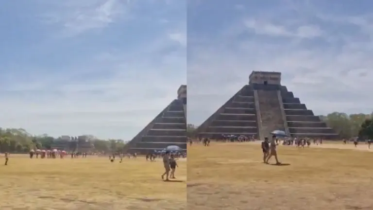 cientos de personas se reunieron en la pirámide de Chichén Itzá para disfrutar del Eclipse