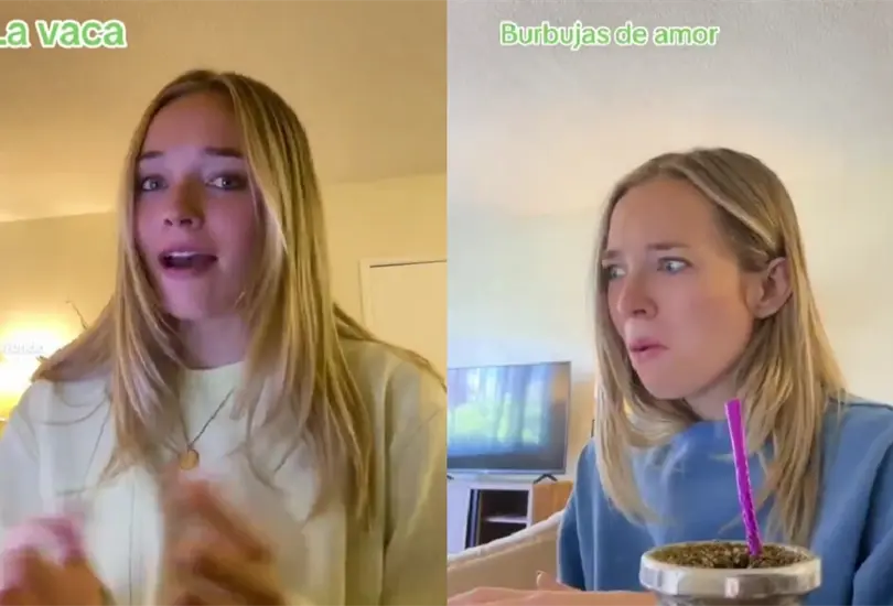 La chica incluso se re&iacute;a de la transformaci&oacute;n de las letras de un idioma a otro.