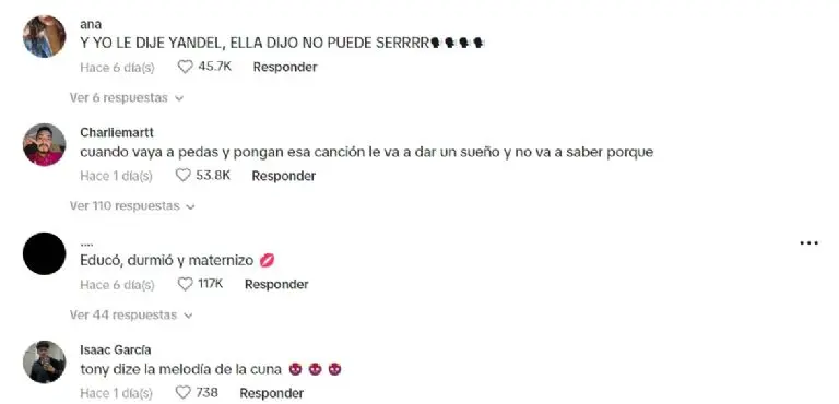 La gente no pudo evitar recordar el temazo con el que se duerme el bebé. Captura de pantalla