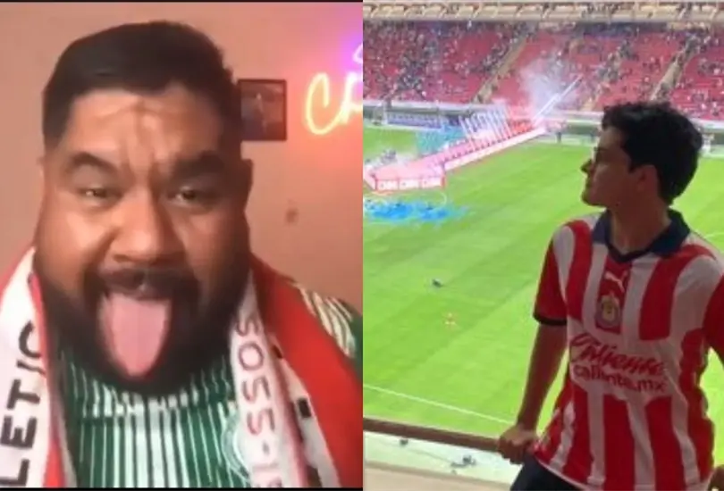 Un aficionado de Chivas exhibi&oacute; al popular periodista Chuy&oacute;n.