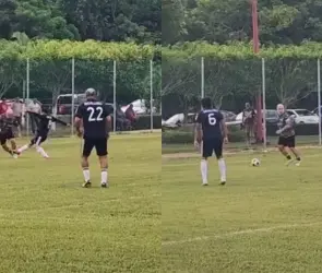 Pony Ruiz sorprende con su técnica en el futbol amateur (VIDEO)