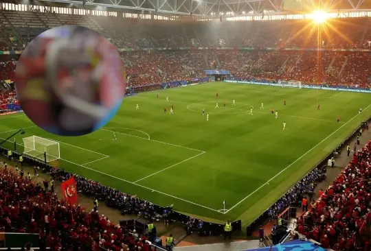 Una aficionada apareció sin playera durante el España vs Georgia