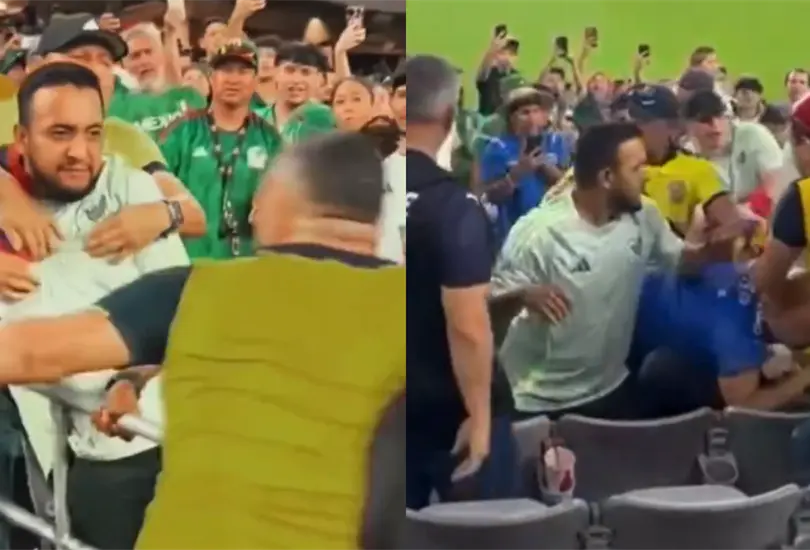 Un aficionado mexicano recibi&oacute; dos golpes que lo mandaron a dormir luego de que M&eacute;xico fuera eliminado de la Copa Am&eacute;rica.